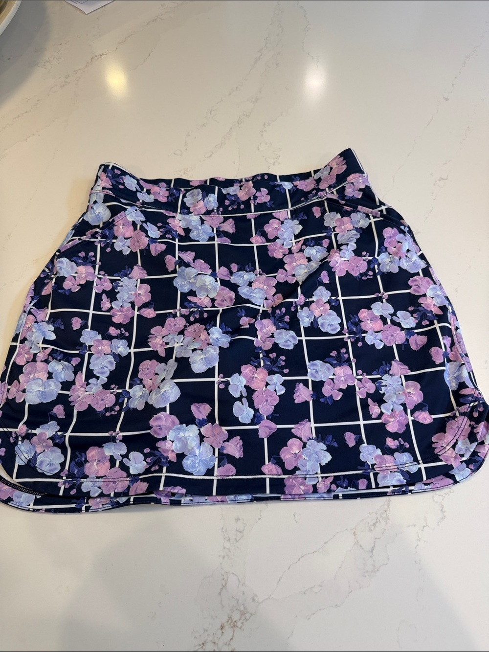 Peter Millar floral g Grid Print Navy Women's golf Skott- Versatile A-Line